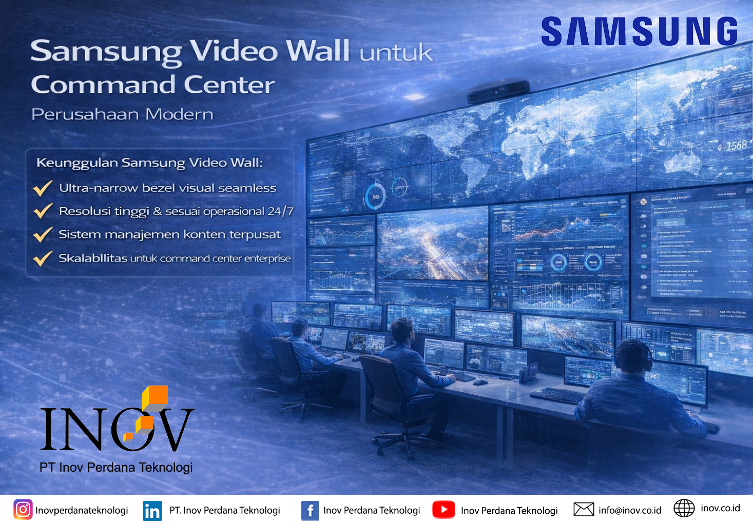 Samsung Video Wall untuk Command Center Perusahaan Modern